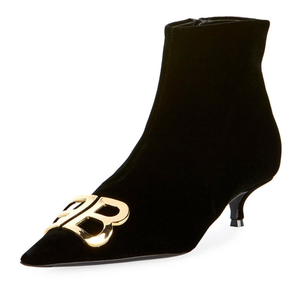 Balenciaga Velvet BB Knife Knit Booties Size 39 - Picture 1 of 3